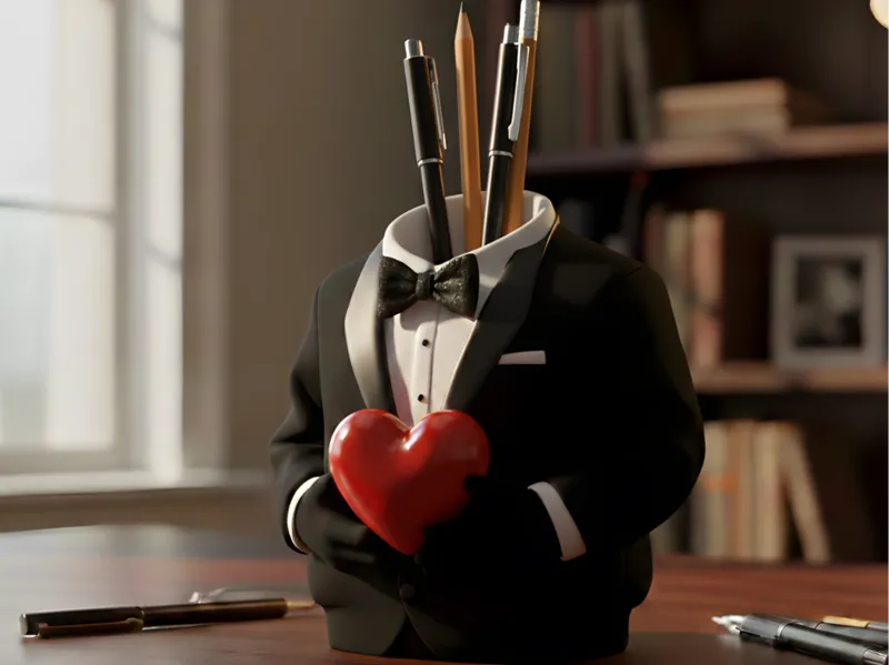 Valentine pen holder