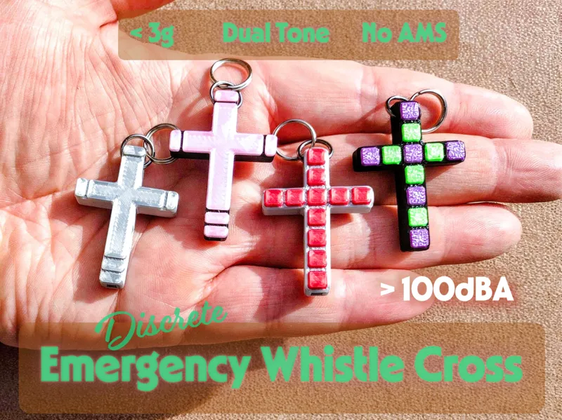 Discrete Emergency Whistle Cross
