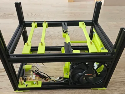 Micro ATX PC case with 2020 aluminium profiles