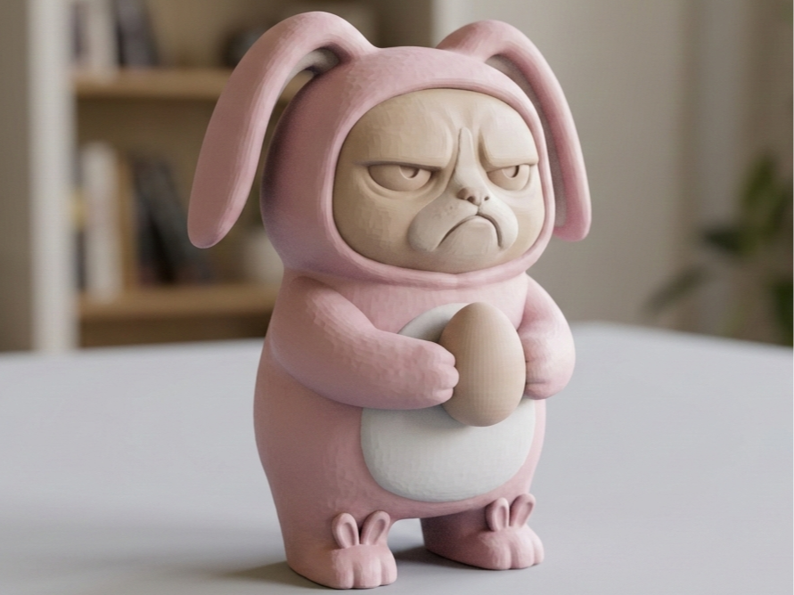 Grumpy Cat as Easter Bunny