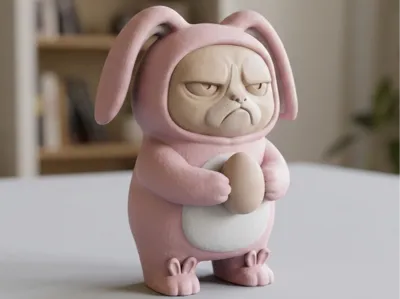 Grumpy Cat as Easter Bunny