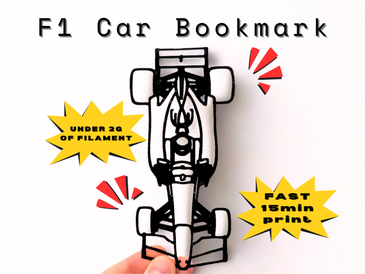 F1 Car Bookmark