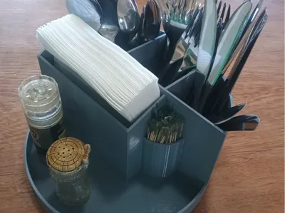 Cutlery and napkin holder