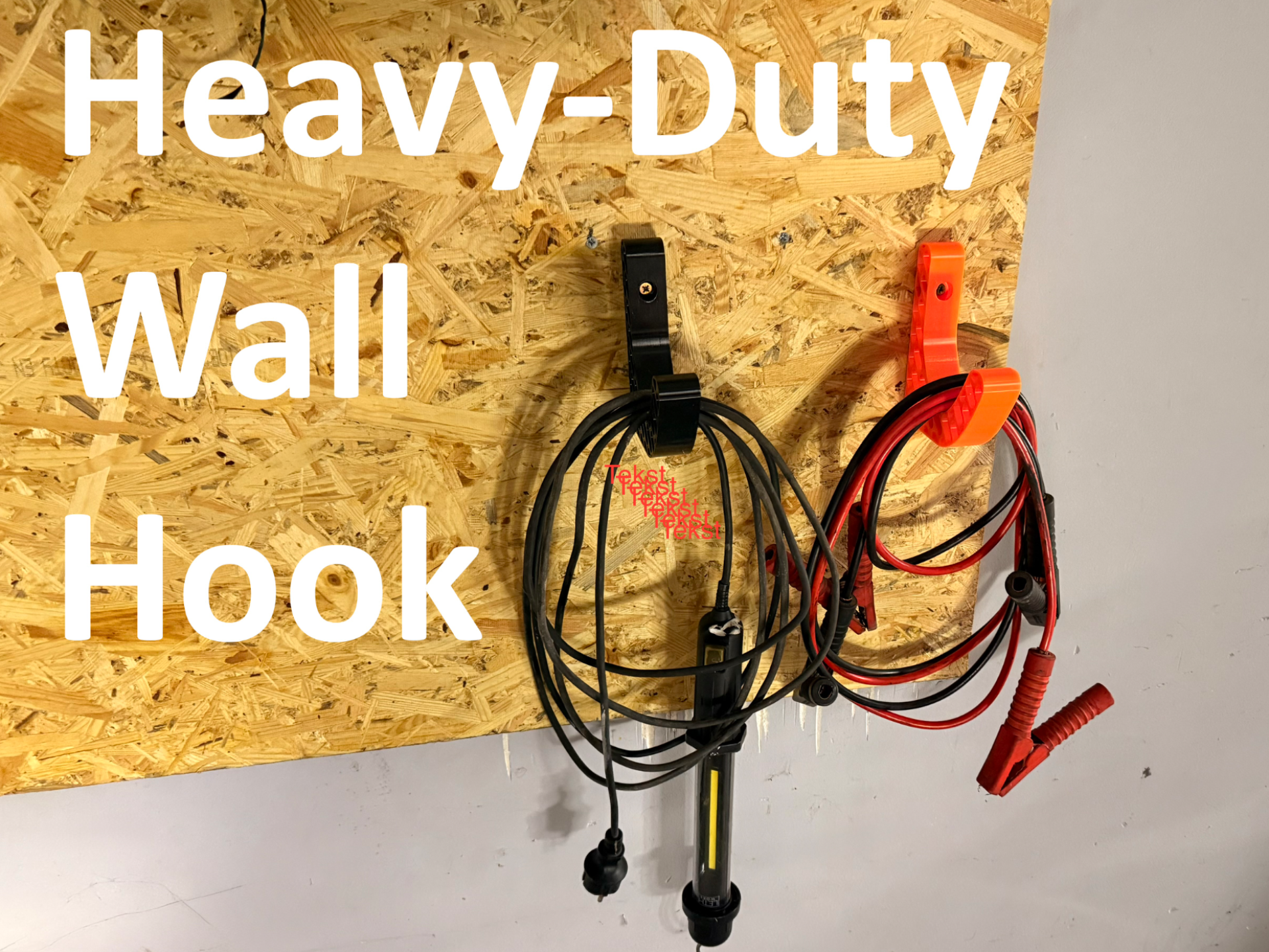 Large Heavy-Duty Wall Hook for Cables