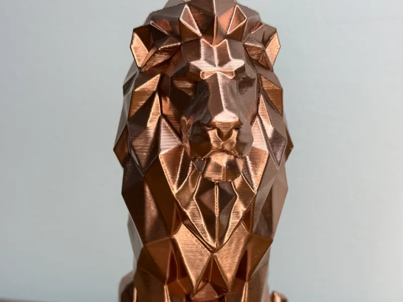 Low-Poly Lion Statue Sitting