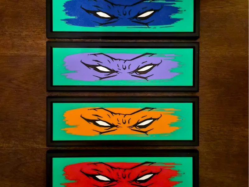 Framed TMNT Brush Style Masks