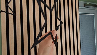 Self-fastening Christmas star for acoustic panels 