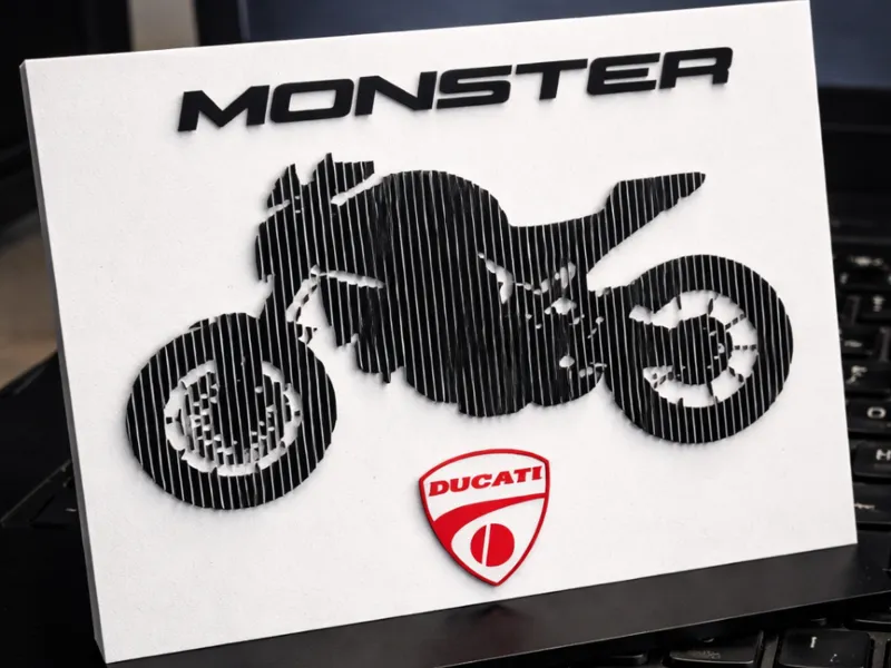 Motorbike Ducati Monster Layered Sculpture