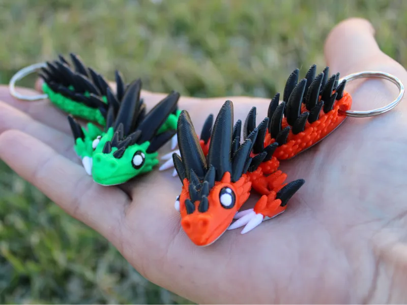 Cute flexi baby dragon Christmas decor/keychain