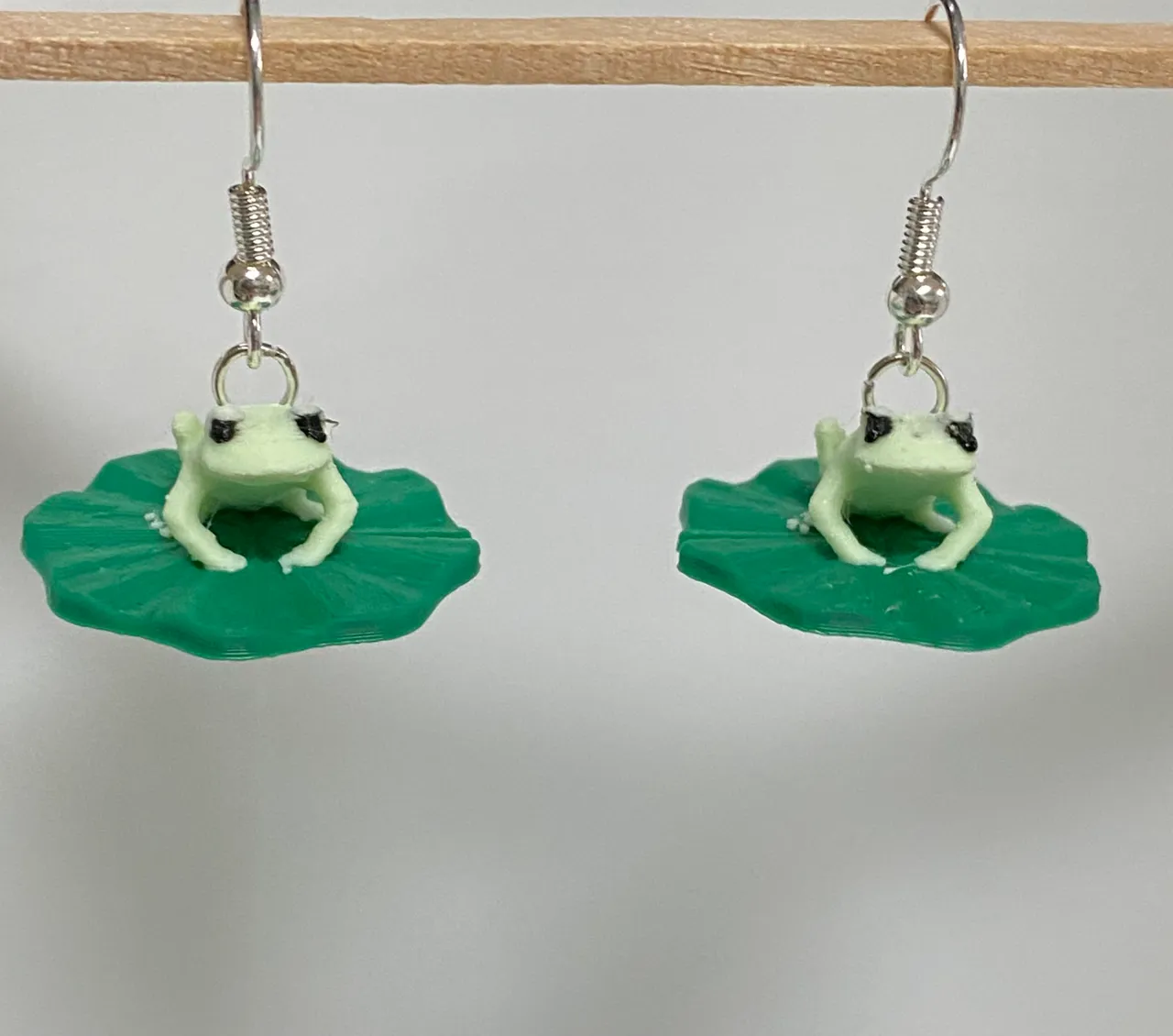 Frog on Lilly Pad Earrings view 4