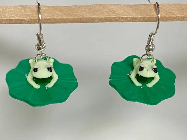 Frog on Lilly Pad Earrings