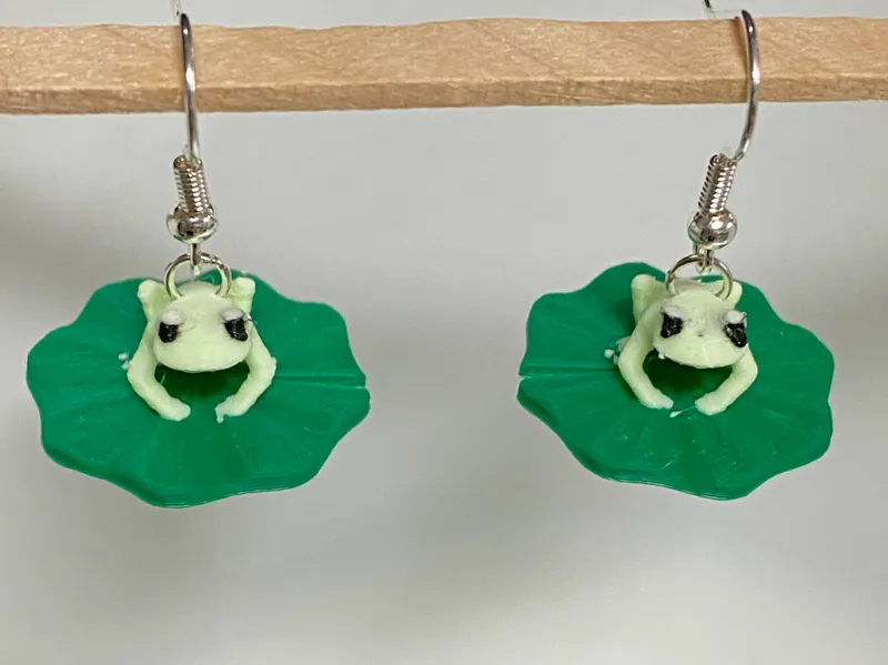 Frog on Lilly Pad Earrings