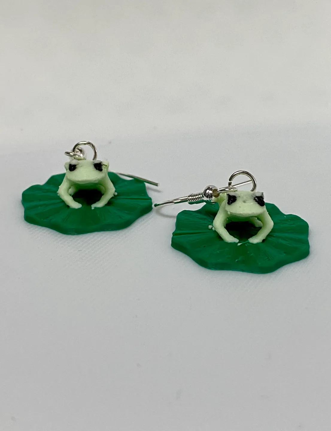 Frog on Lilly Pad Earrings view 3