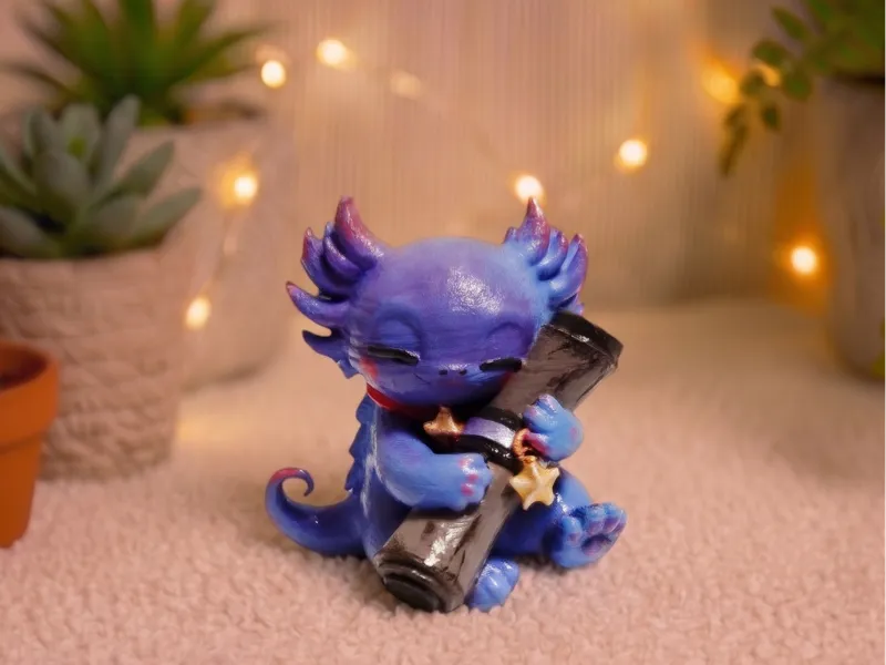 Magic Scroll Axolotl: Guardian of Ancient Spells