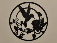 Décoration murale colibri et roses — photo 2