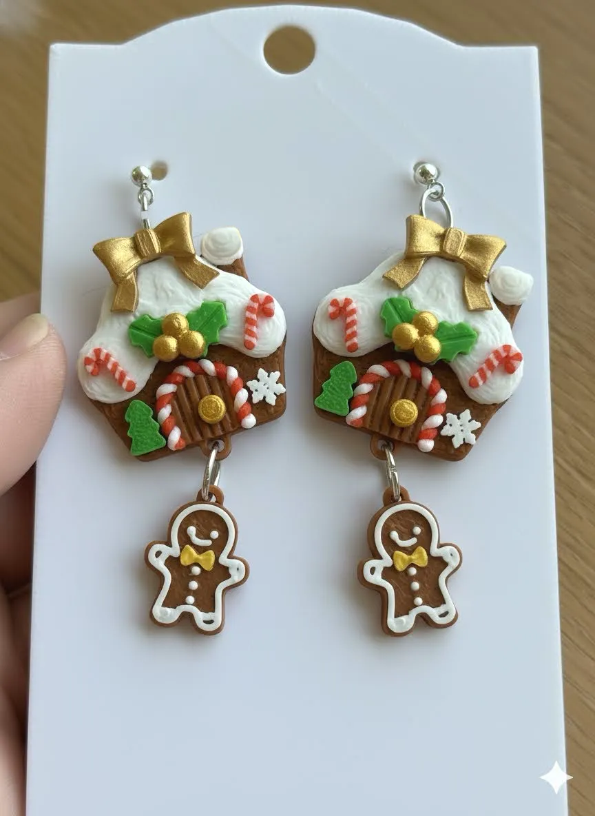 Gingerbread Dreams earring view 3