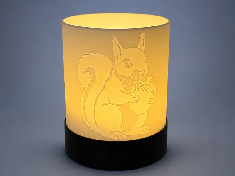 Squirrel and the Acorn -Tealight Holder & LED Lamp