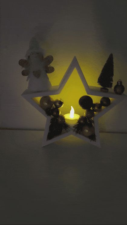 Weihnachtsstern mit Teelicht Sockel