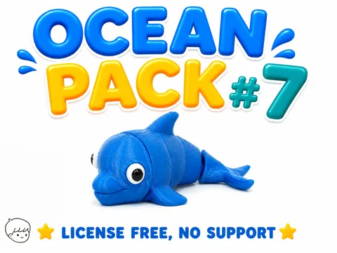 Letrero o emblema decorativo: Cute Dolphin – Ocean Pack #7 | Print-in-Place — referencia de MakerWorld