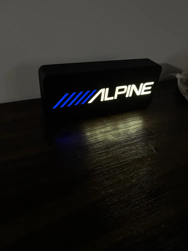 Car Stereo Alpine Logo Light Up Sign by vidguide MakerWorld: Download ...