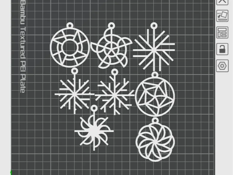 Christmas Snowflake Ornaments - 50mm