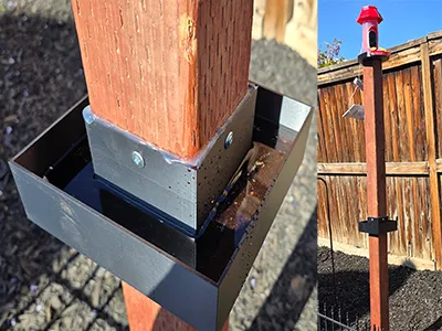 Ant moat for 4 x 4 post humming bird feeder