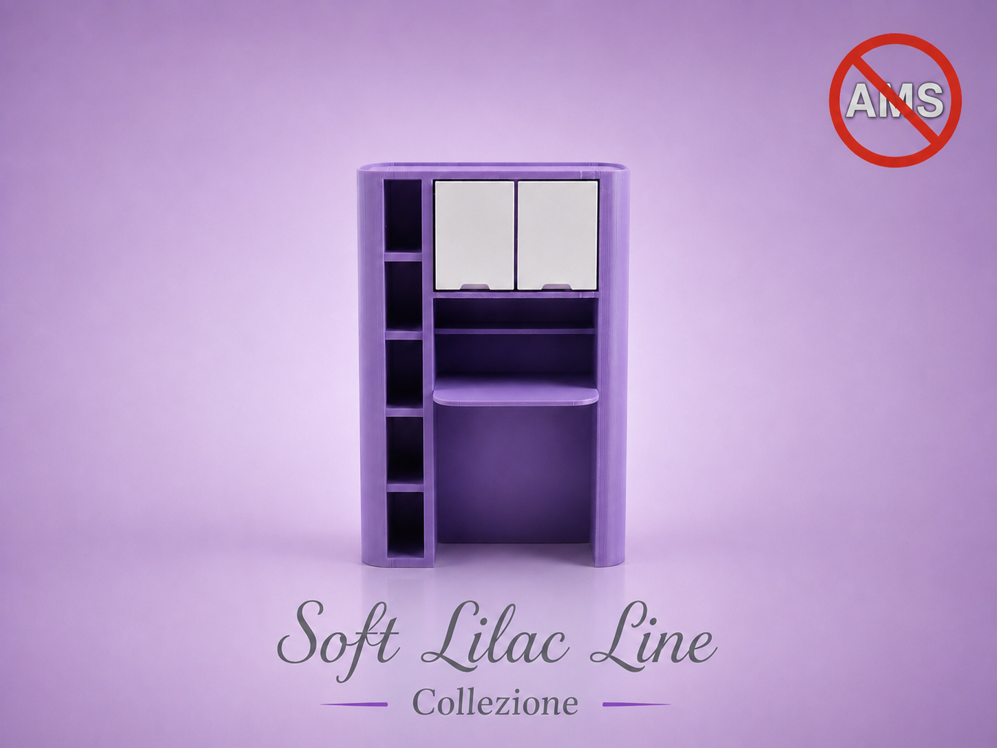Scrivania con Libreria – Soft Lilac Line