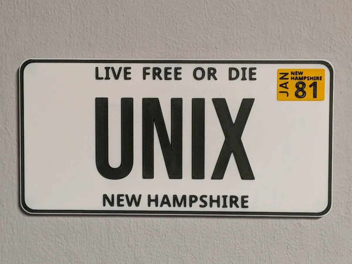 UNIX License Plate - Free 3D Print Model - MakerWorld