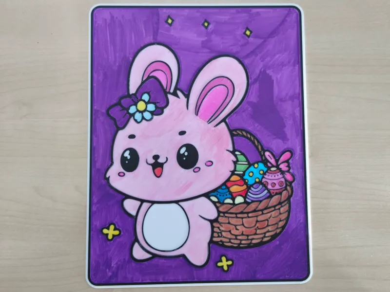 Niedlicher Osterhase mit Körbchen zum ausmahlen
