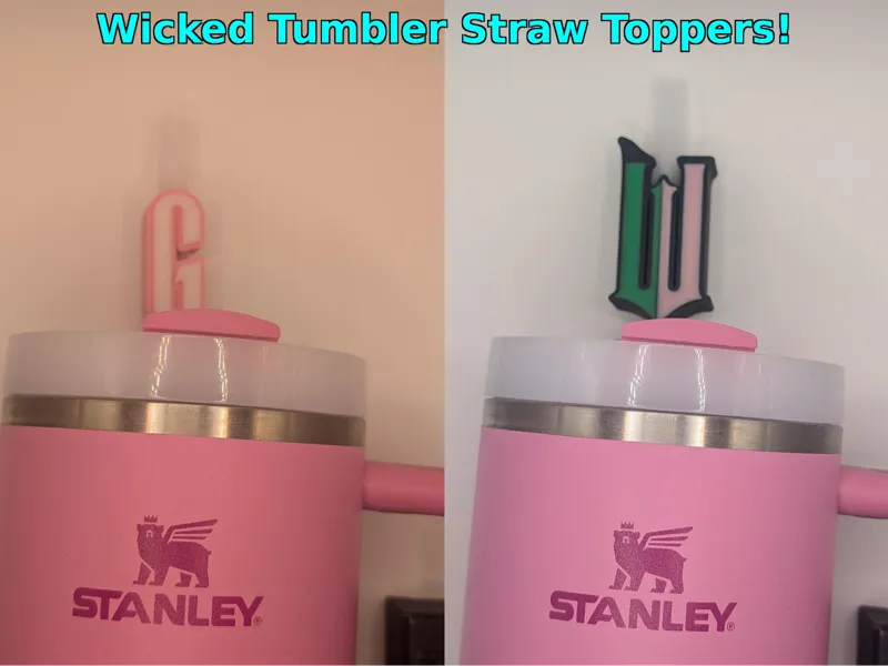 "Wicked" Dual-Color Straw Monograms