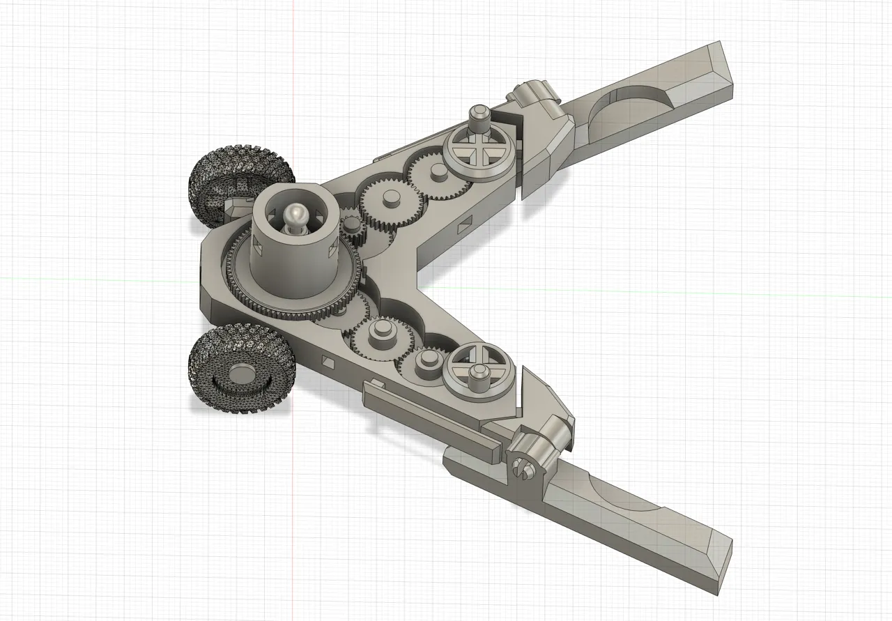 Mechanical Artillery Cannon gun moving turret view 2