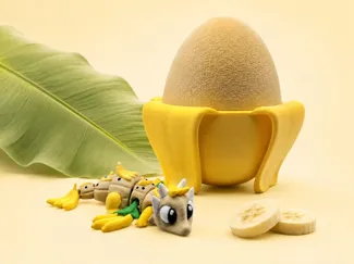 Bananen Drache Flexi mit Bananen Ei