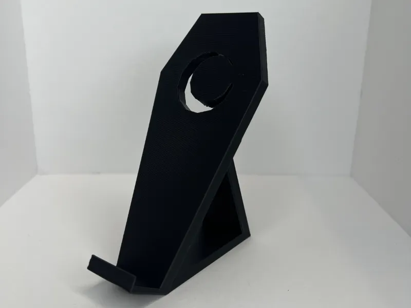 Coffin Phone Stand with Crescent