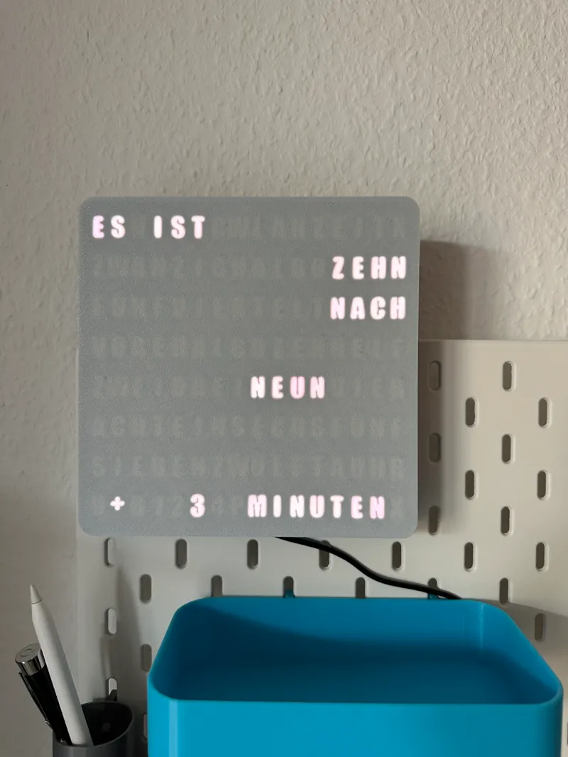 Wordclock Wortuhr Skadis german, RGB 16x16, ESP32