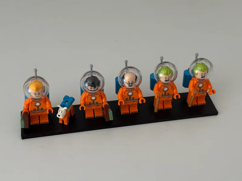 Brick Tintin Moon Rocket Figure Stand(s)