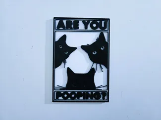 Cat toilet guard sign