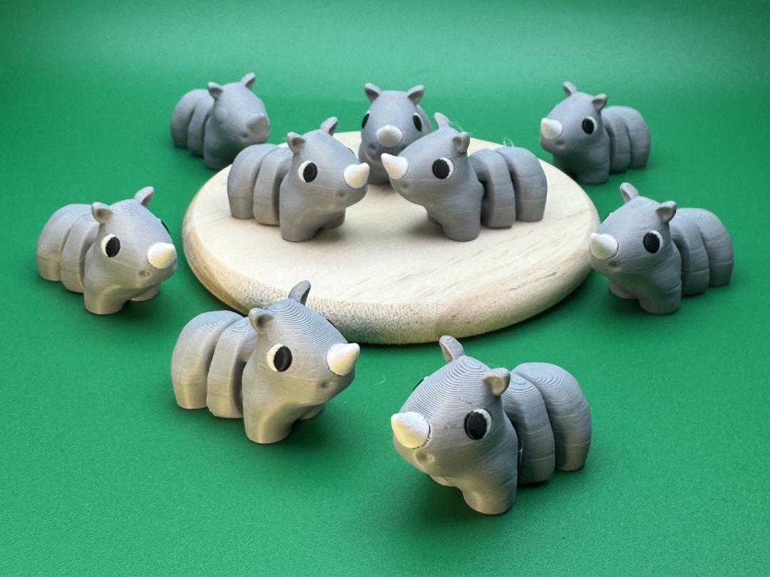 Cute Flexi Rhino - Standard + Mini Print in Place