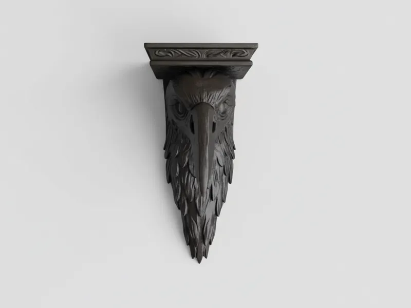 Gothic Raven Corbel Shelf