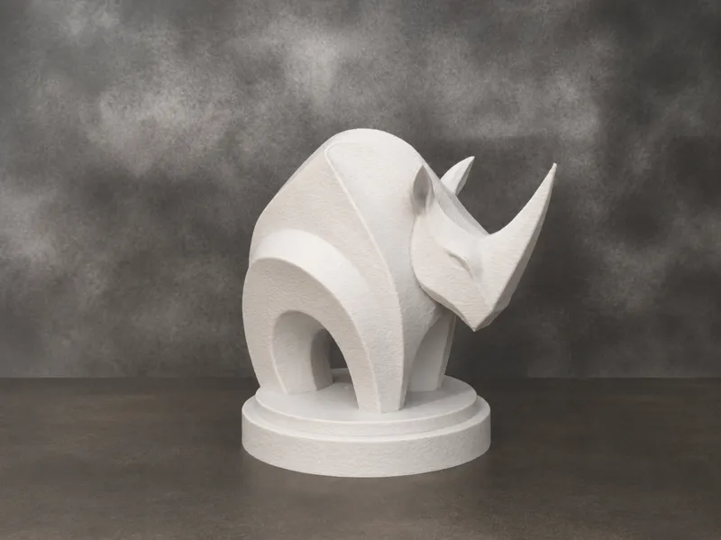 Minimalist Rhino Sculpture