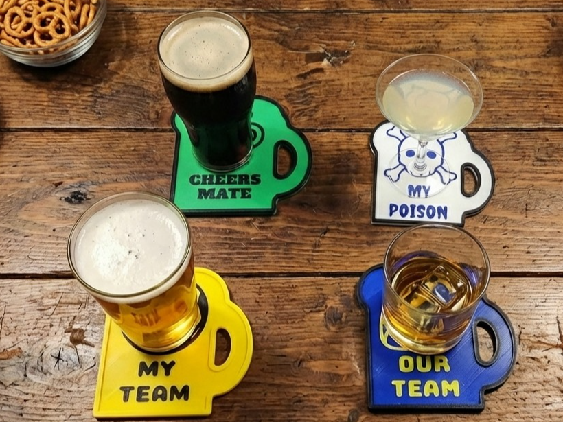 Customizable Beer Mug Coaster & Holder