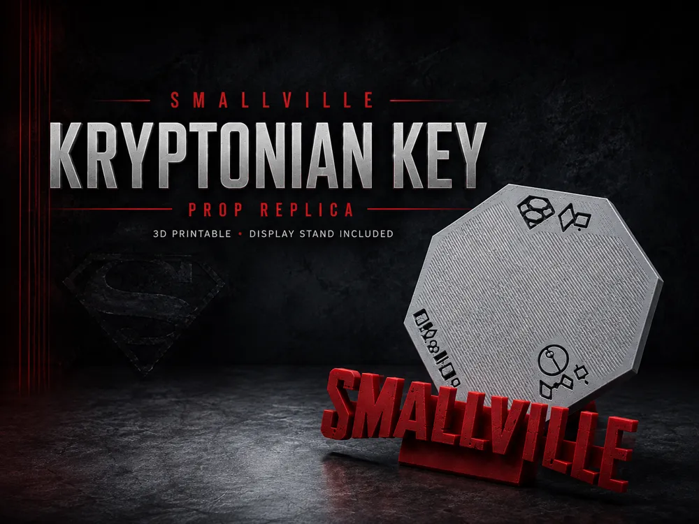 Soporte: Smallville Kryptonian Key – Replica with Stand. Referencia del modelo original.