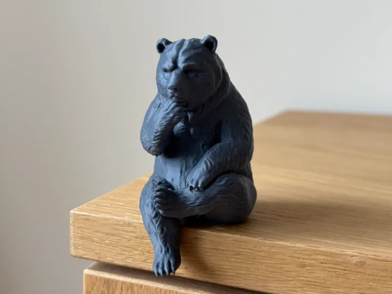 Thinking Bear Sitting on Shelf Figure