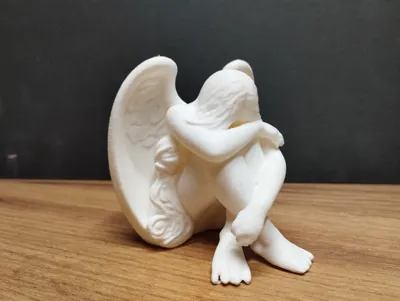 Sad angel statue by PolisLBCMakerWorld: Download Free 3D Models