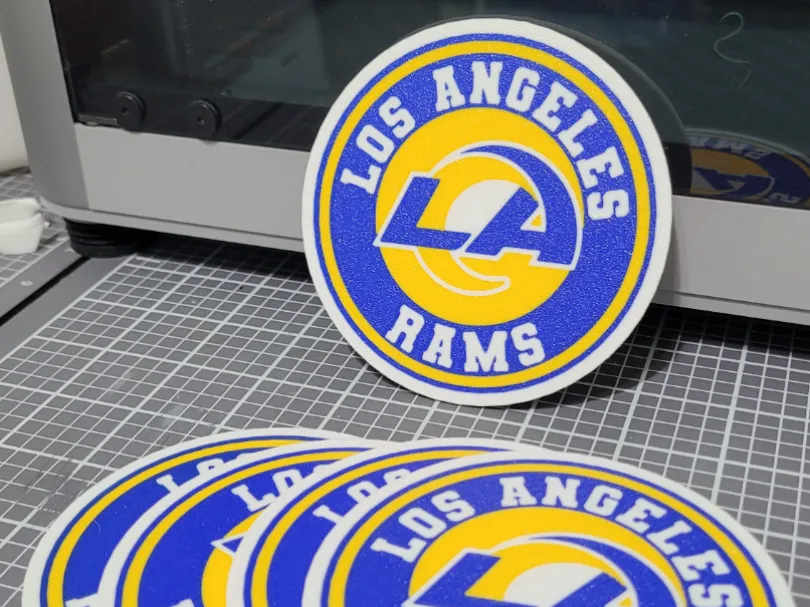 LOS ANGELES RAMS RETRO STYLE COASTER - Free 3D Print Model - MakerWorld