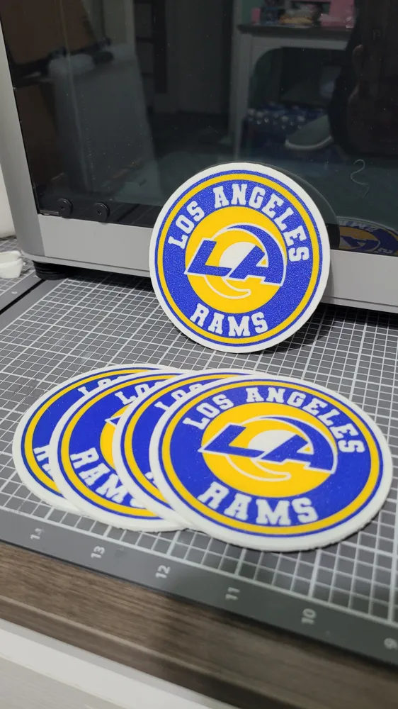 LOS ANGELES RAMS RETRO STYLE COASTER - Free 3D Print Model - MakerWorld