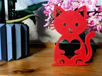 Silhouette chat au cœur — déco murale — photo 1