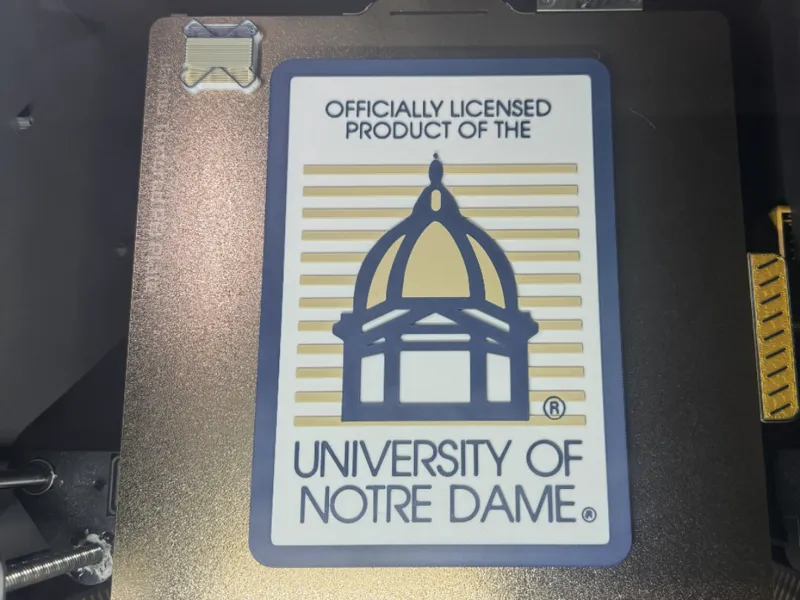 University of Notre Dame licensed product tag