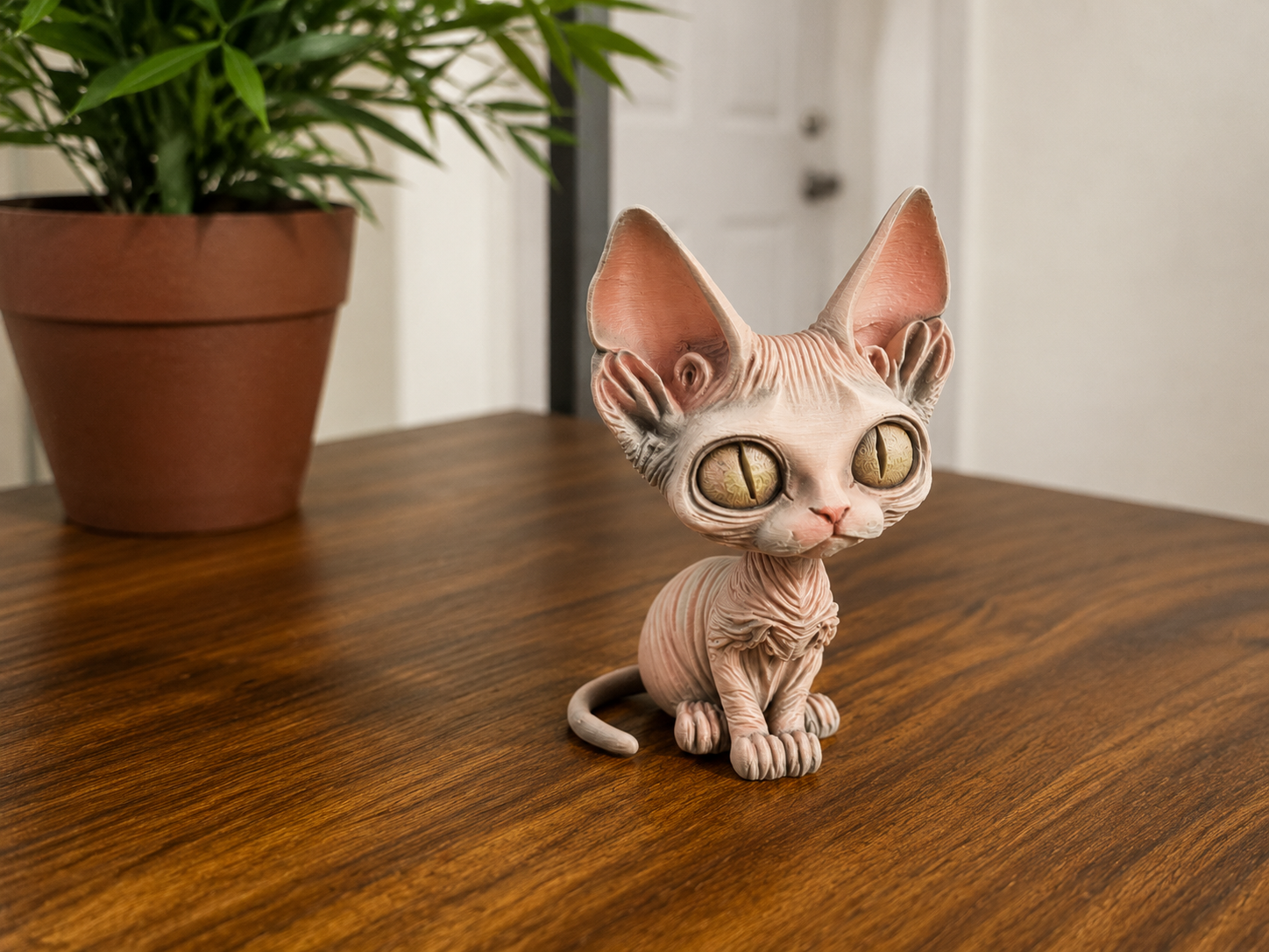 Cute Sphynx Kitten Figurine Cat Decor