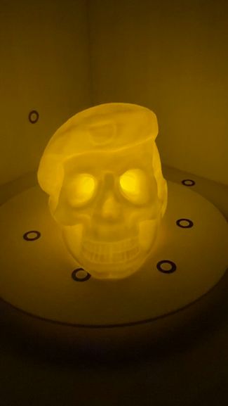 Glowing Soldier Skull with Beret 