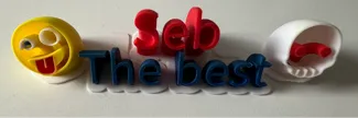 Sweeping 2-line name plate - customizable